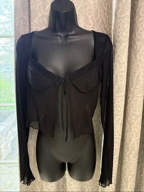 Princess polly Tasia long sleeve mesh Sheer Top - NWT